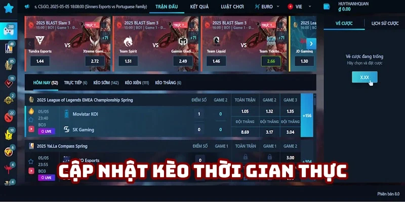 Hệ thống luôn cập nhật thời gian thực tế